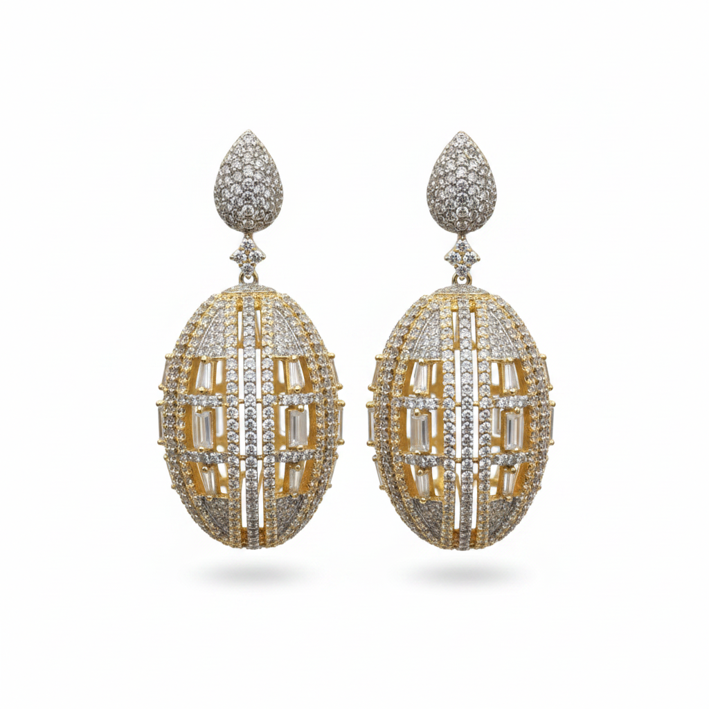 Openable Cage Jhumka on white background