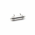 925 Silver Smooth Bullet Amulet Pendant - White Background