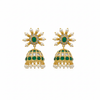 Kempu Chakra Jhumka Green - white background