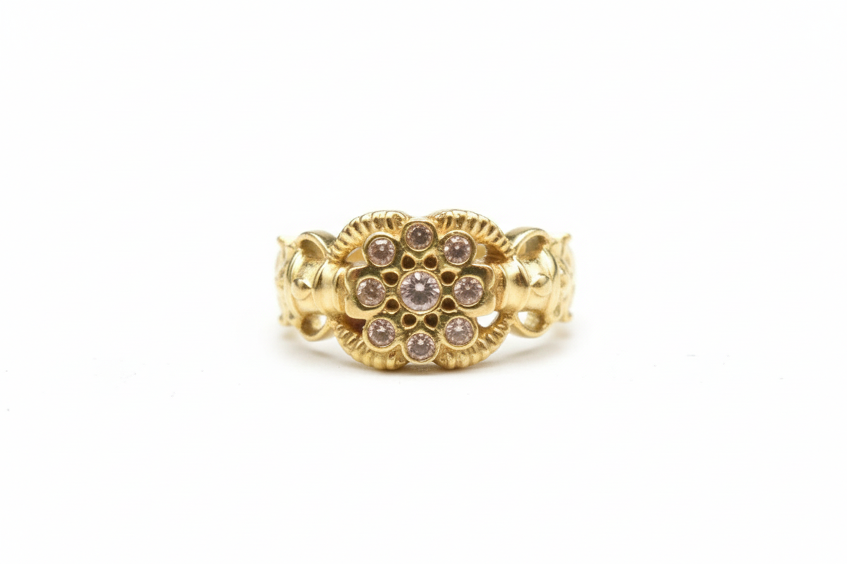 24K Gold Plated Zircon Ring for Men
