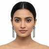 Model wearing Victorian CZ Chandelier Drop Earrings