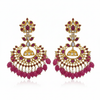 Kempu Polki Chandbali Earrings product shot on white background