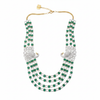 Emerald Peacock Multi-Strand Necklace – white background studio shot