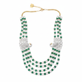 Emerald Peacock Multi-Strand Necklace – white background studio shot