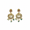 Emerald Chandbali Earrings - White Background