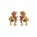 Kempu Peacock Studs – white background studio shot
