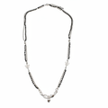 925 Silver Black Beads Mangalsutra Necklace with Teardrop Pendant