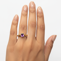 Gold Amethyst Purple Slim Bezel Ring - Lifestyle