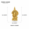 Lakshmi Narasimha Locket infographic with dimensions and weight