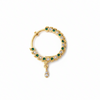 24K gold plated non-piercing nose ring with clear gemstones on white background