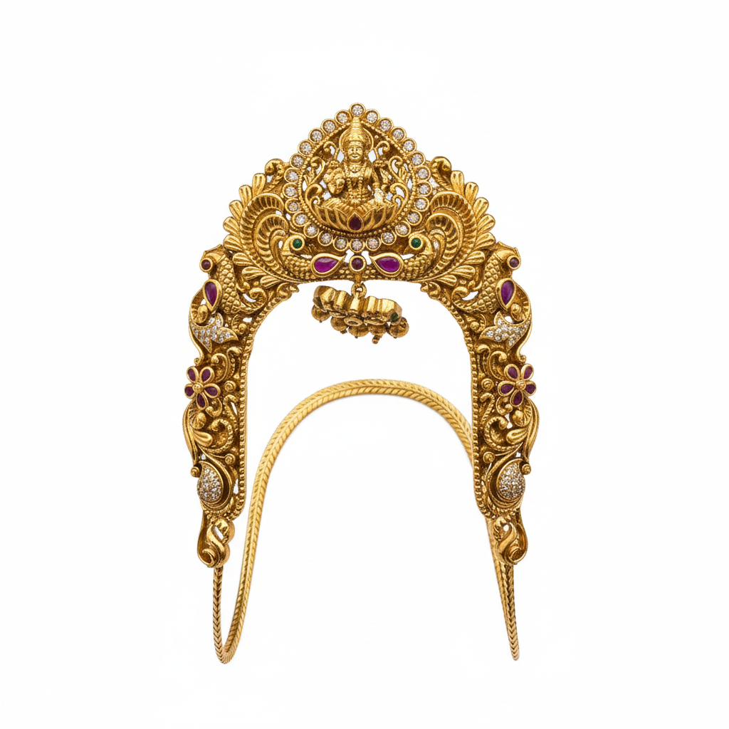 Traditional temple vanki armlet on white background