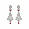 CZ Marquise Kite Chandelier Earrings - Ruby Pink White Background Studio Shot