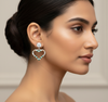 925 Silver Heart Earrings with Emerald Green Crystals