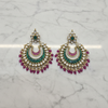 Jadau Kundan Chandbali Earrings - Flat Lay Marble