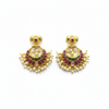 Kempu Chandbali Earrings - White Background