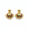 Kempu Chandbali Earrings - White Background