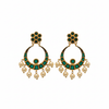 Emerald Chandbali Earrings – white background studio shot