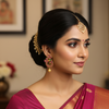 Model wearing Kundan Dancing Peacock Chandbali Earrings in bridal look