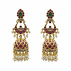 Chandbali Ruby Jhumka pair shot