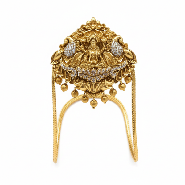 Traditional peacock temple vanki armlet on white background