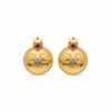 Gold plated pusthalu earrings with floral detailing
