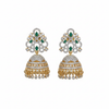White background - Diamond Replica Floral Jhumki
