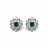 Black Rhodium CZ Tops - Emerald Green