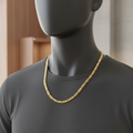 Men wearing 24K gold plated geometric pattern chain