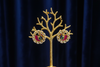 Navratna Kundan Peacock Studs - Boutique Display on Navy Velvet