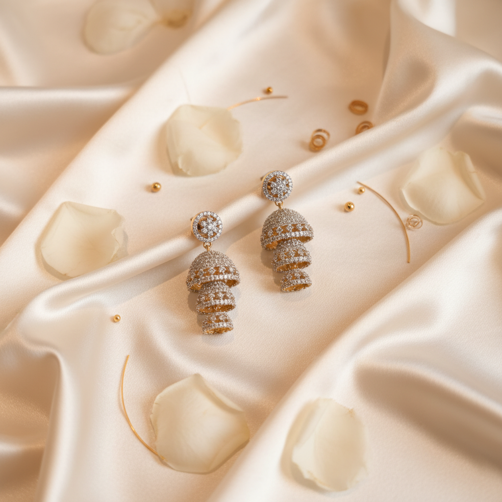 Lifestyle - Diamond Replica 3-Step Jhumki