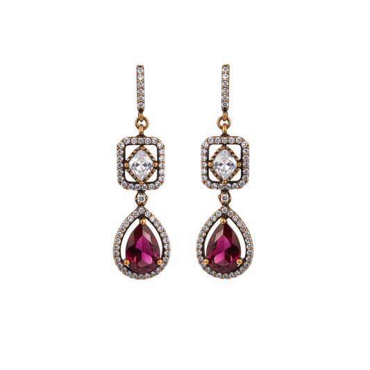 Pink Earrings – White Background