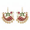 Real Kempu Stone Fish Earrings on pure white background, studio product shot