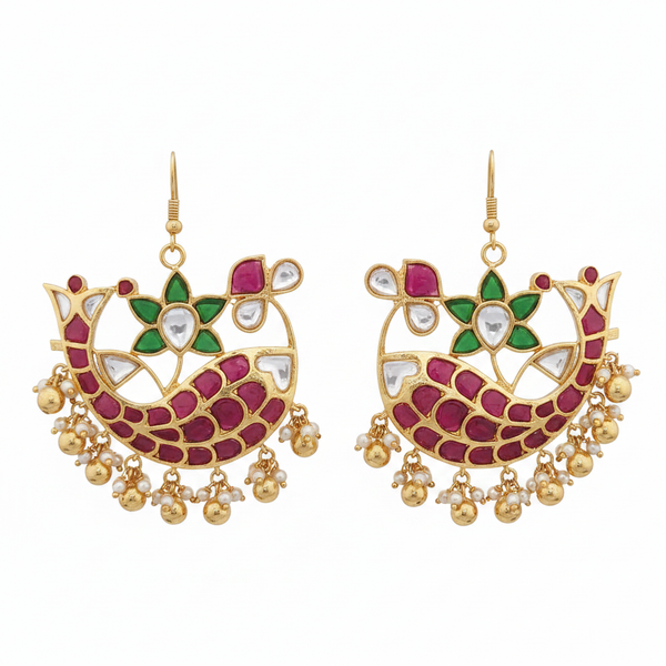 Real Kempu Stone Fish Earrings on pure white background, studio product shot