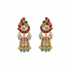 Jadau Kundan Jhumka Earrings on white background