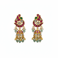 Jadau Kundan Jhumka Earrings on white background