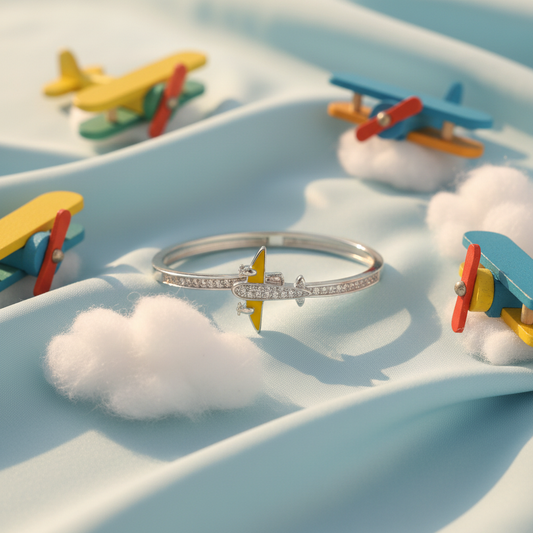 Kids airplane bangle bracelet lifestyle image