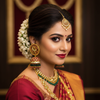 Model wearing Kempu Kundan Peacock Jhumka – lifestyle editorial