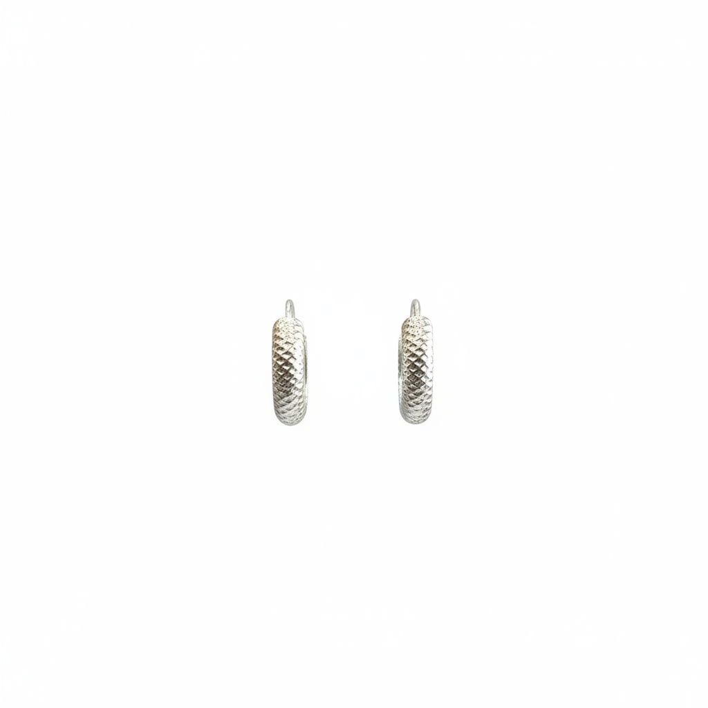 925 sterling silver textured hoop earrings