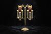 Polki Kundan Pearl Tassel Earrings - Boutique Display on Black Velvet