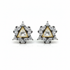Black Rhodium Polki Star Stud Earrings on white background