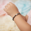92.5 Silver Kids Nazariya Bracelet with Black Beads and Silver Tassel - Lifestyle
