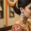 Diamond Replica Chandbali Earrings - Lifestyle On-Model Shot
