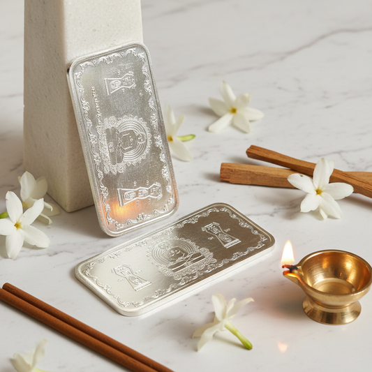 999 Pure Silver Mahavir Namokar Mantra Bar lifestyle spiritual setting