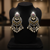 Chandbali Diamond Finished Earrings - Velvet Display Stand