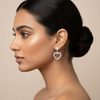 925 Silver Heart Crystal Earrings - Madrasi Screw
