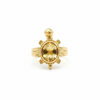 Gold turtle ring yellow stone white background product photo