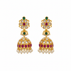 Polki Flower Jhumki Multicolor - White Background Studio Shot