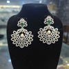 Diamond Chandbali Earrings - Velvet Display Stand