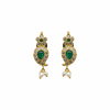 Polki CZ Teardrop Mango Studs - Emerald Variant - White Background Hero