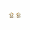 Pearl Cluster Stud Earrings 24K Gold Plated
